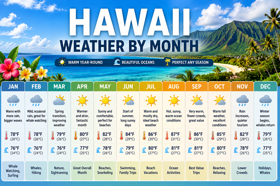 Hawaii Weather by Month